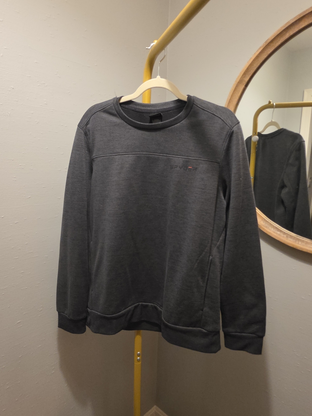 Spyder Men's Charcoal Crewneck Pullover - Size Medium
